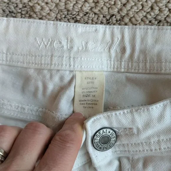 Women's White Jeans Size Medium, Wet Seal, Women's Denim, White Jeans, Summer - Picture 3 of 5